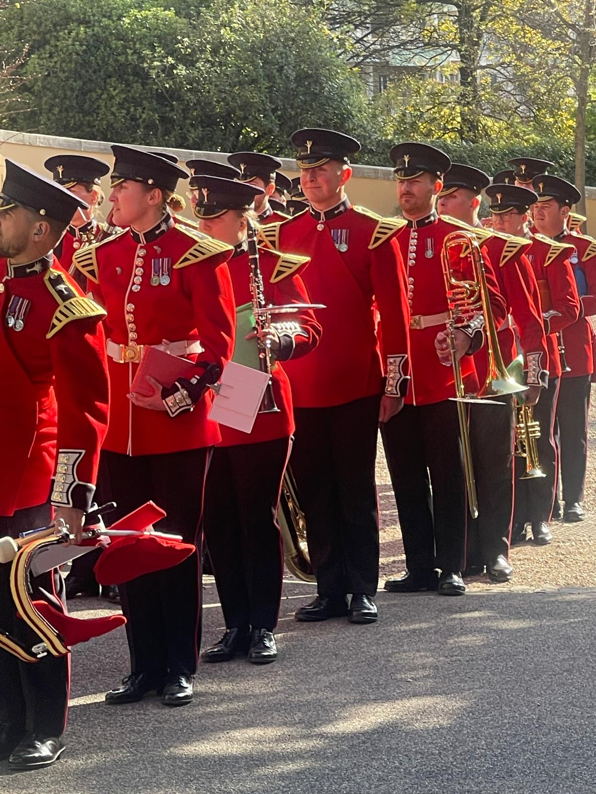 La banda musicale inglese che ha suonato durante l'incontro a Villa Wolkonsky